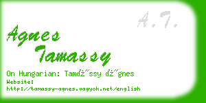 agnes tamassy business card